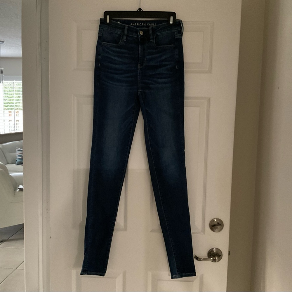 American Eagle Outfitters Women's Dark Blue Skinny Jeans